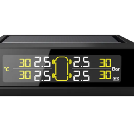 Car TPMS Tyre Safety Monitoring System Solar Power Digital LCD Display Auto Security Alarm External Tire Pressure Sensor